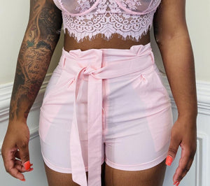 Everything Lace Sheer Crop Bralette - Baby Pink